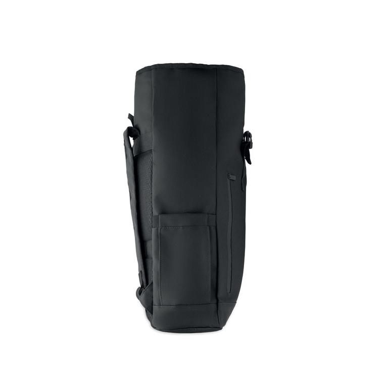 Rucsac laptop rolltop din RPET 600D Bangkok Roll Negru