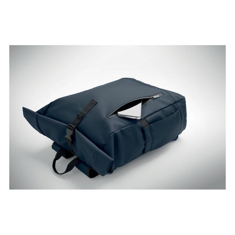 Rucsac laptop rolltop din RPET 600D Bangkok Roll Albastru