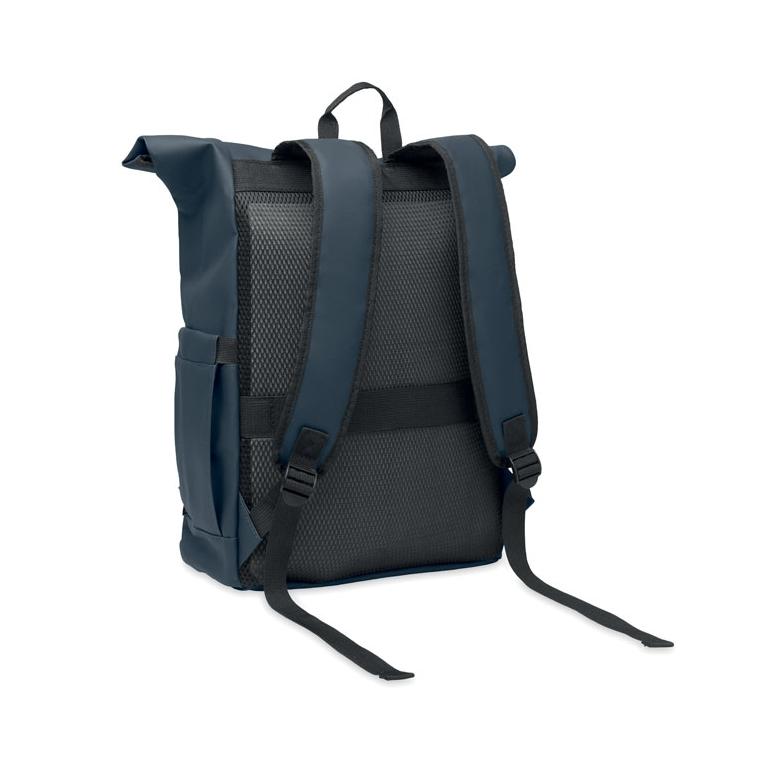 Rucsac laptop rolltop din RPET 600D Bangkok Roll Albastru