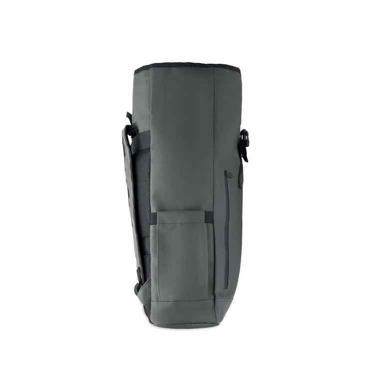 Rucsac laptop rolltop din RPET 600D Bangkok Roll Gri închis