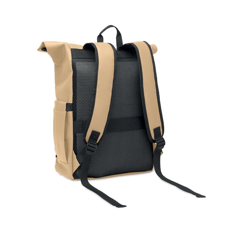 Rucsac laptop rolltop din RPET 600D Bangkok Roll Kaki
