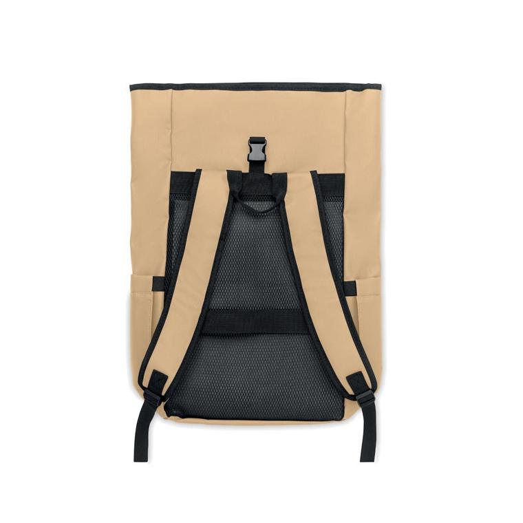 Rucsac laptop rolltop din RPET 600D Bangkok Roll Kaki