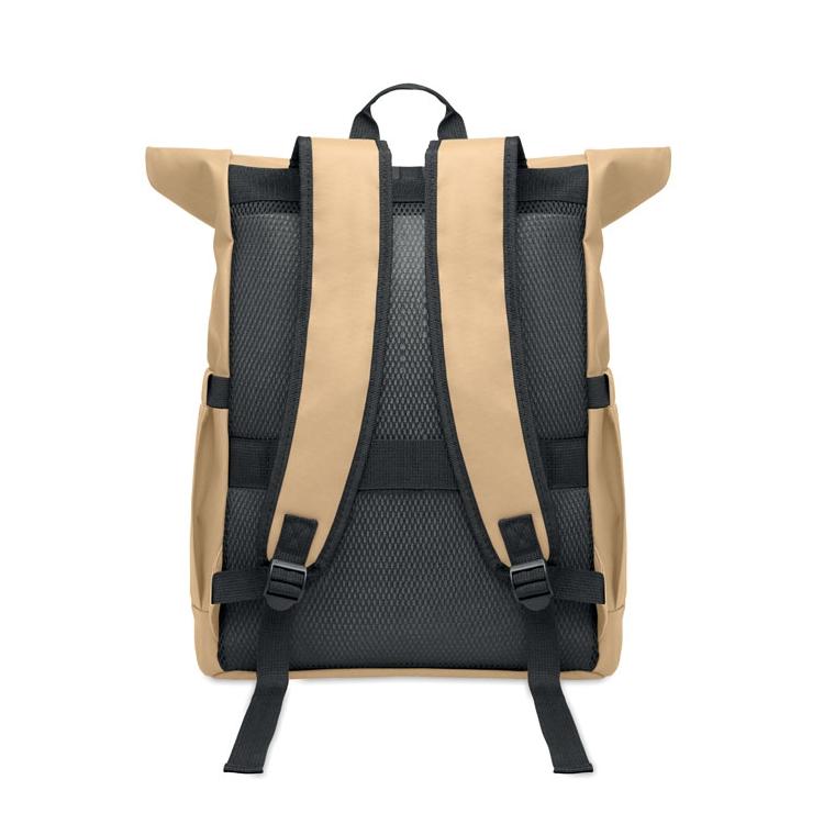 Rucsac laptop rolltop din RPET 600D Bangkok Roll Kaki