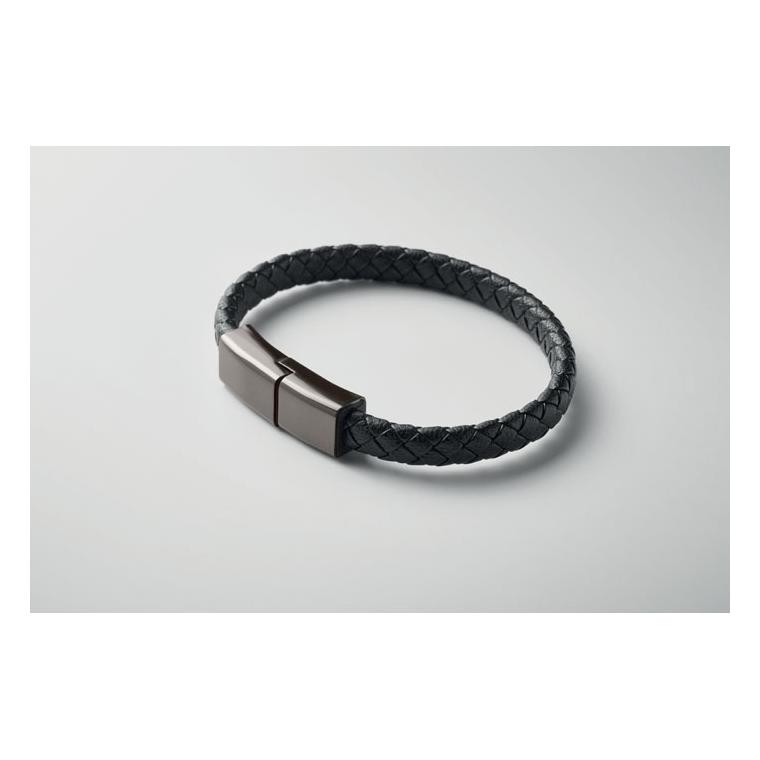 Brățară cu cablu de încărcare tip C Fauleti Charge Negru