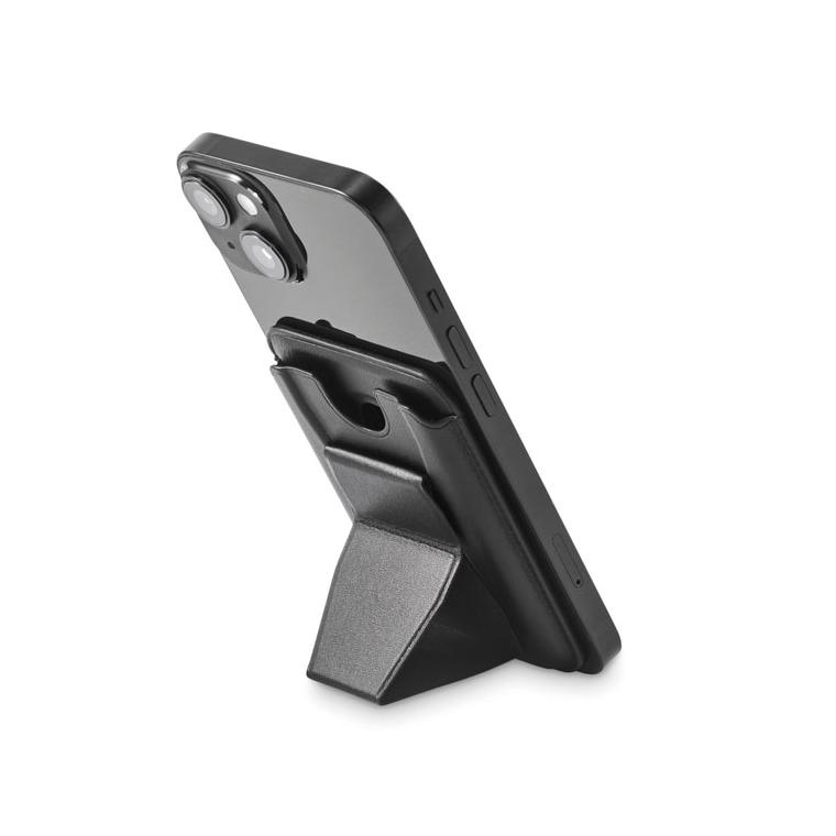 Suport magnetic pentru carduri din PU Leamag Negru