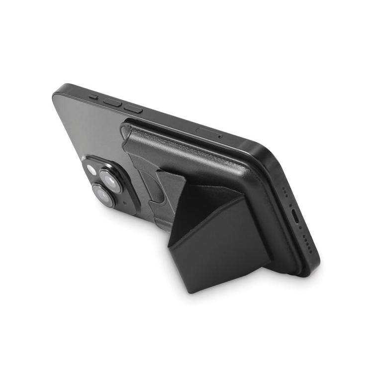 Suport magnetic pentru carduri din PU Leamag Negru