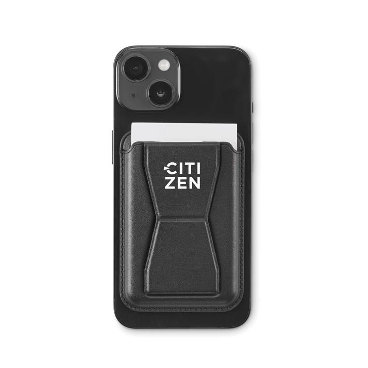 Suport magnetic pentru carduri din PU Leamag Negru
