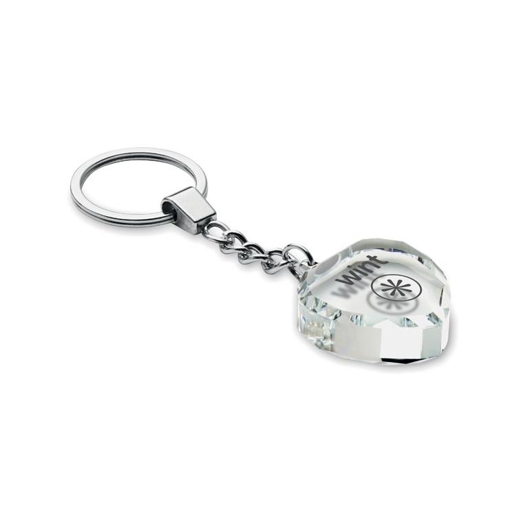 Breloc trofeu inimă din sticlă Heartward Transparent