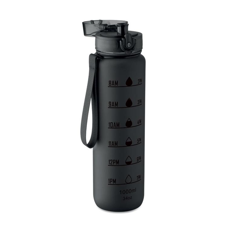 Sticlă sport din RPET Isforden Mark, 1 L Negru