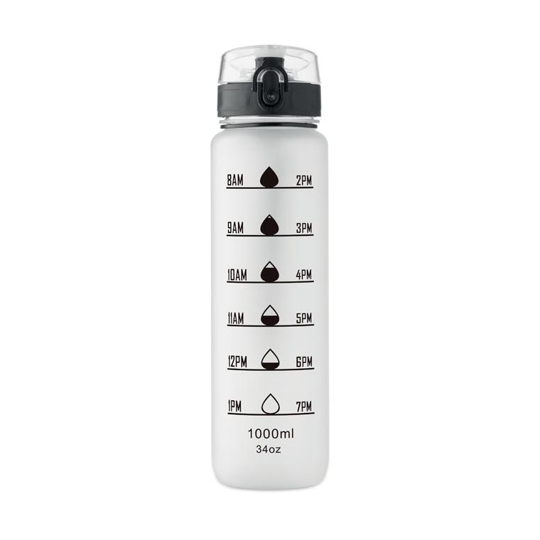 Sticlă sport din RPET Isforden Mark, 1 L Alb transparent