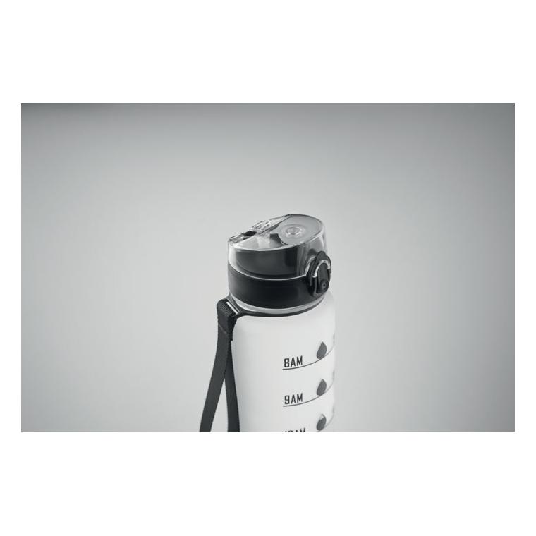 Sticlă sport din RPET Isforden Mark, 1 L Alb transparent