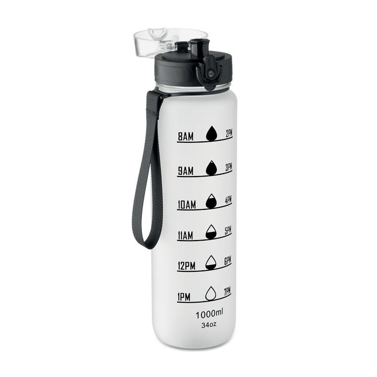 Sticlă sport din RPET Isforden Mark, 1 L Alb transparent