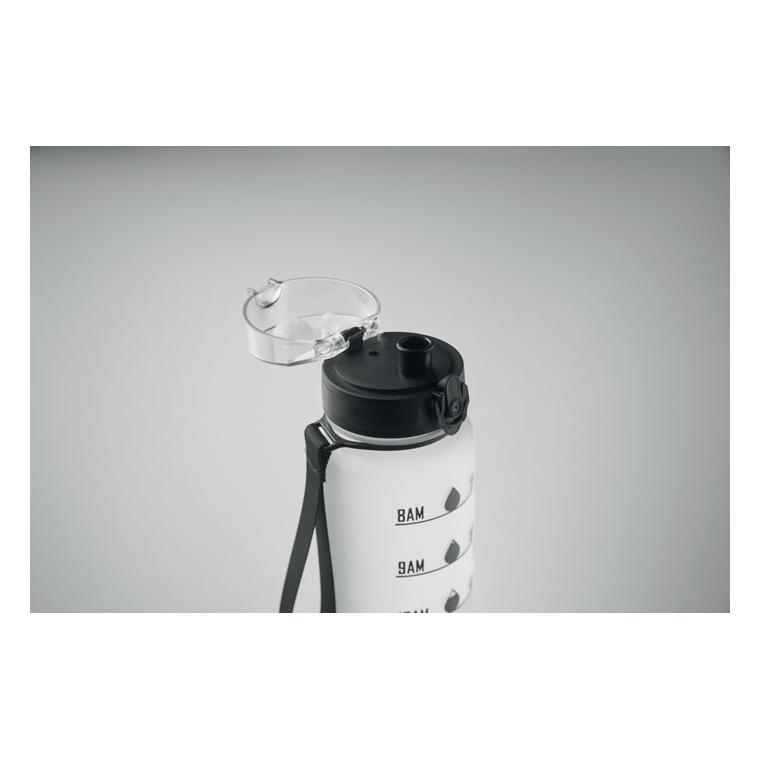 Sticlă sport din RPET Isforden Mark, 1 L Alb transparent