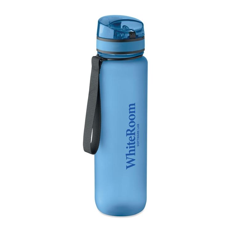 Sticlă sport din RPET Isforden Mark, 1 L Albastru deschis transparent