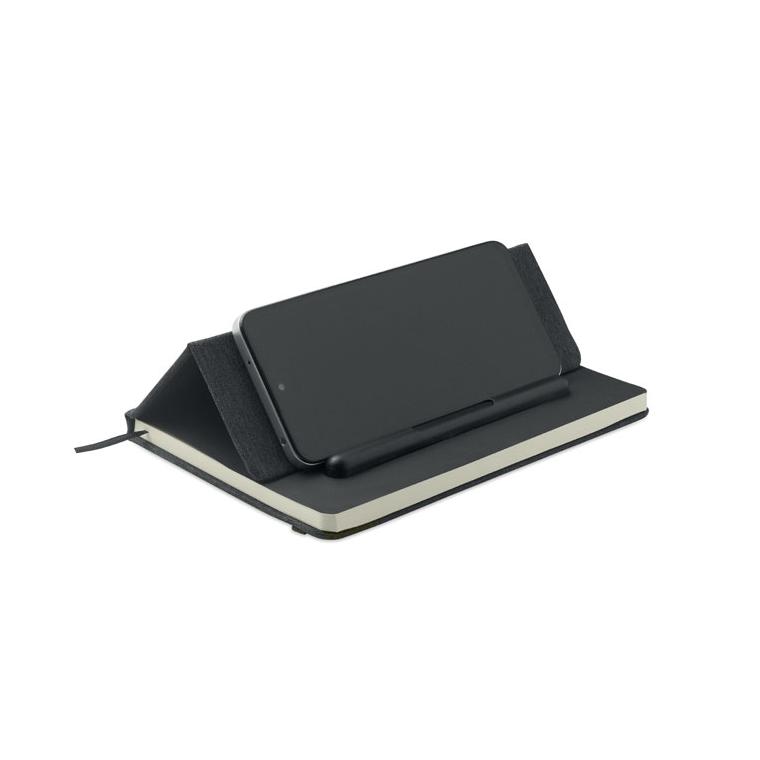 Notebook A5 cu suport pentru telefon Rinbook Negru