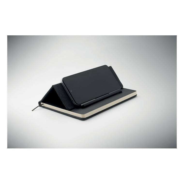 Notebook A5 cu suport pentru telefon Rinbook Negru