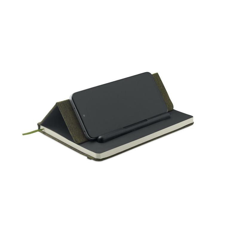 Notebook A5 cu suport pentru telefon Rinbook Verde Inchis