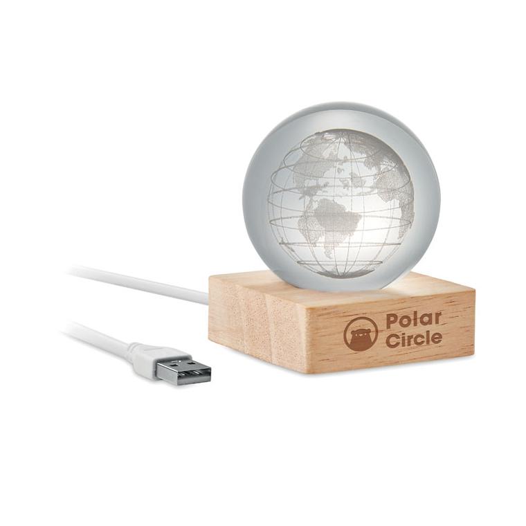 Glob de sticlă cu LED Globe Light Natur