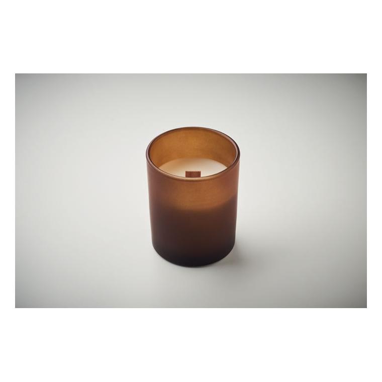 Lumânare din ceară vegetală Kivas Wood, 80 g Maro