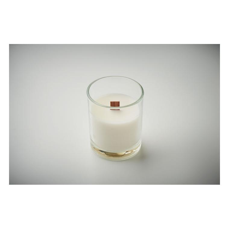 Lumânare din ceară vegetală Kivas Wood, 80 g Transparent