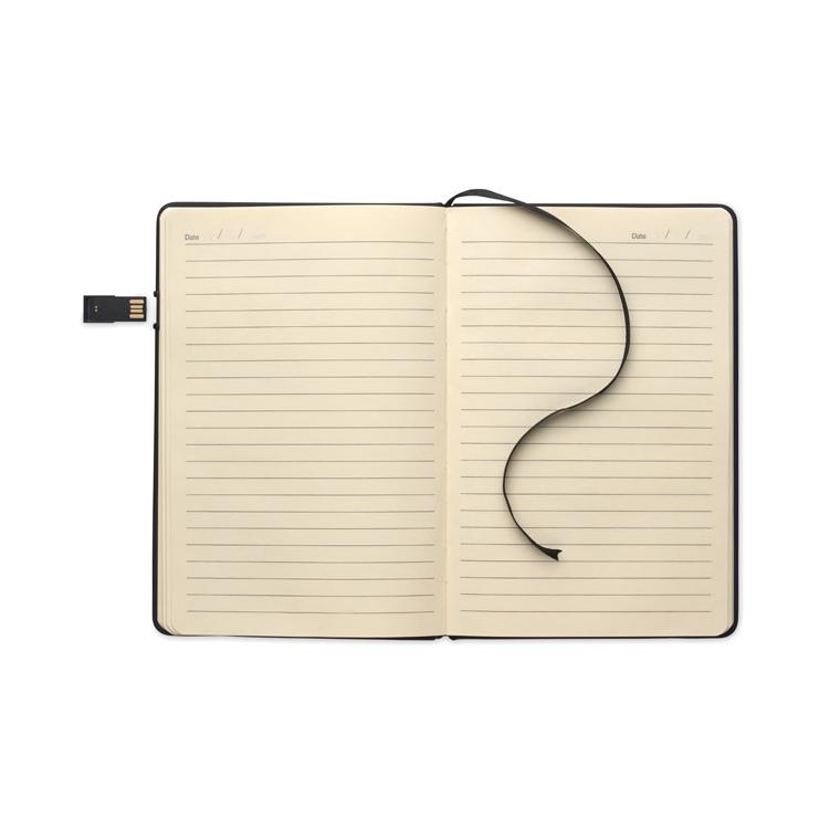 Notebook A5 cu USB integrat Usbnote Negru