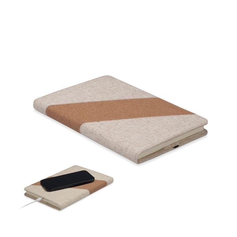 Notebook A5 cu încărcător wireless Cortona, 15W