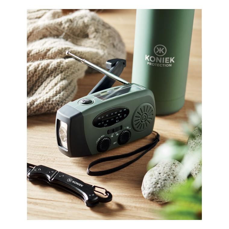Radio portabil cu lanternă LED Onda Verde Inchis