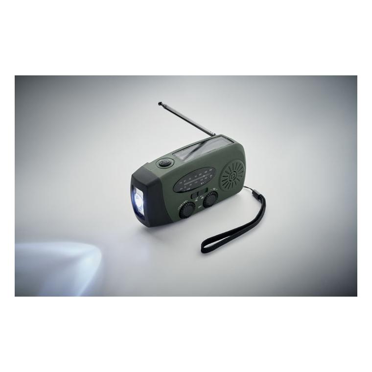 Radio portabil cu lanternă LED Onda Verde Inchis