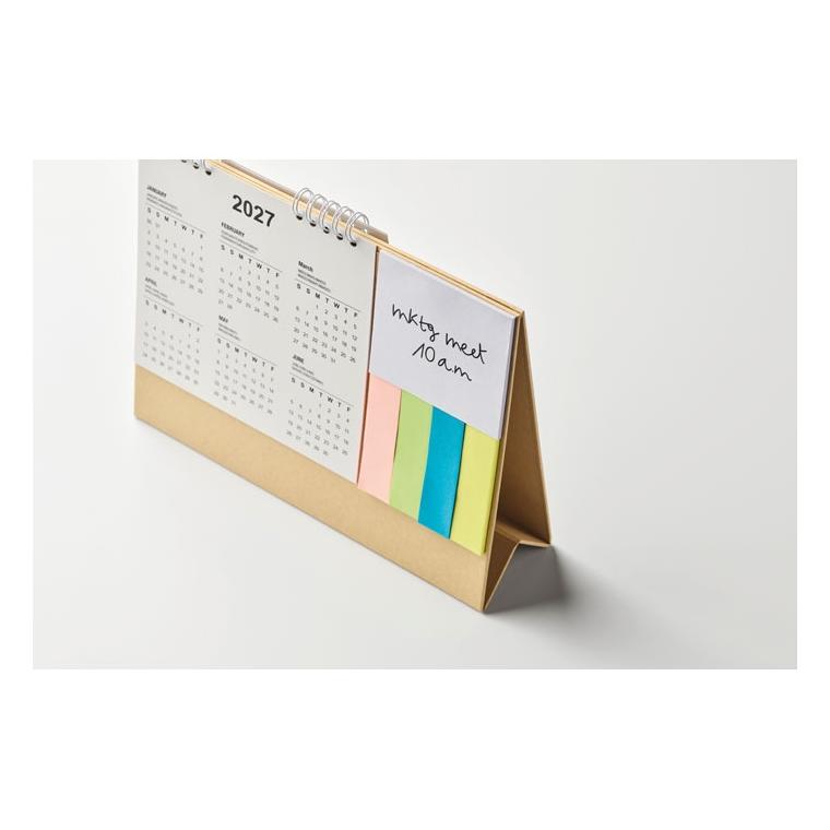 Calendar de birou cu memopad Calendoo Bej