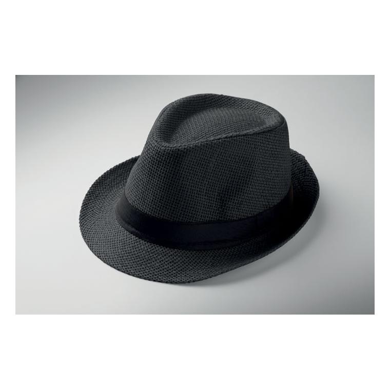 Pălărie din paie de hârtie Boowie Negru