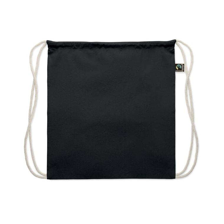Rucsac cu șnur Fairtrade Osole Draw Colours, 180 g/m² Negru