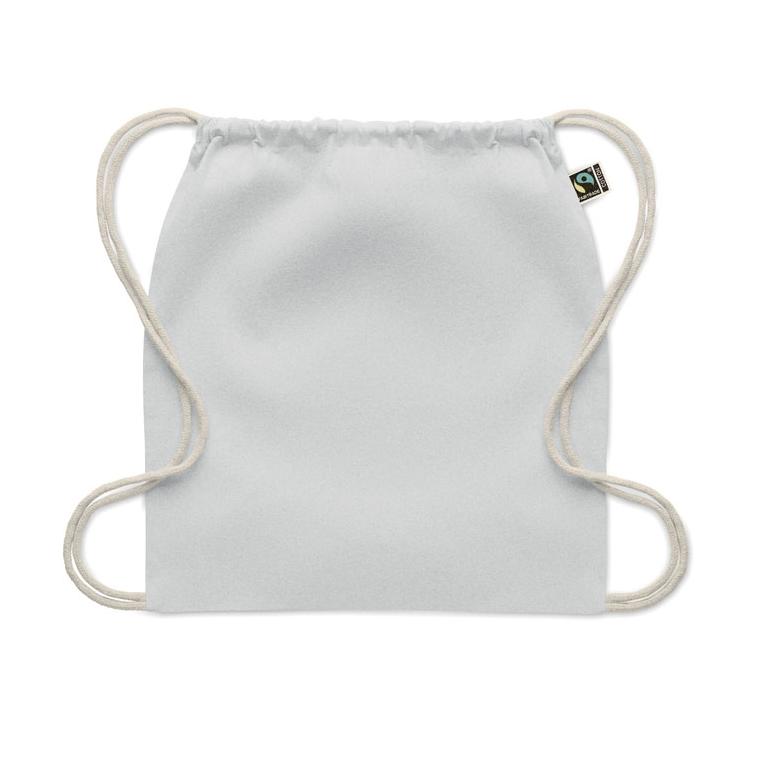 Rucsac cu șnur Fairtrade Osole Draw Colours, 180 g/m² Alb