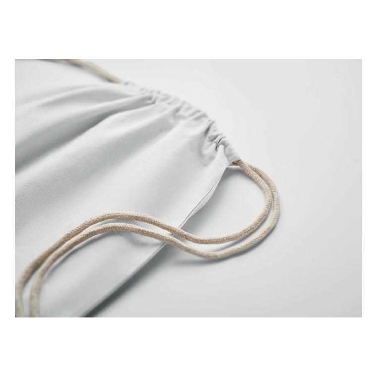 Rucsac cu șnur Fairtrade Osole Draw Colours, 180 g/m² Alb