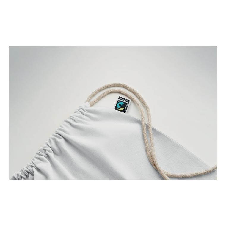 Rucsac cu șnur Fairtrade Osole Draw Colours, 180 g/m² Alb