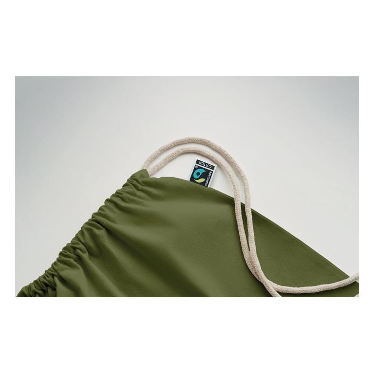 Rucsac cu șnur Fairtrade Osole Draw Colours, 180 g/m² Verde Inchis