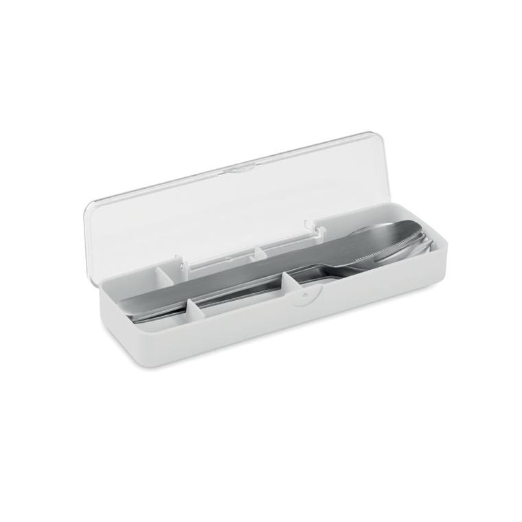 Set tacâmuri din oțel inoxidabil Mesteck Alb