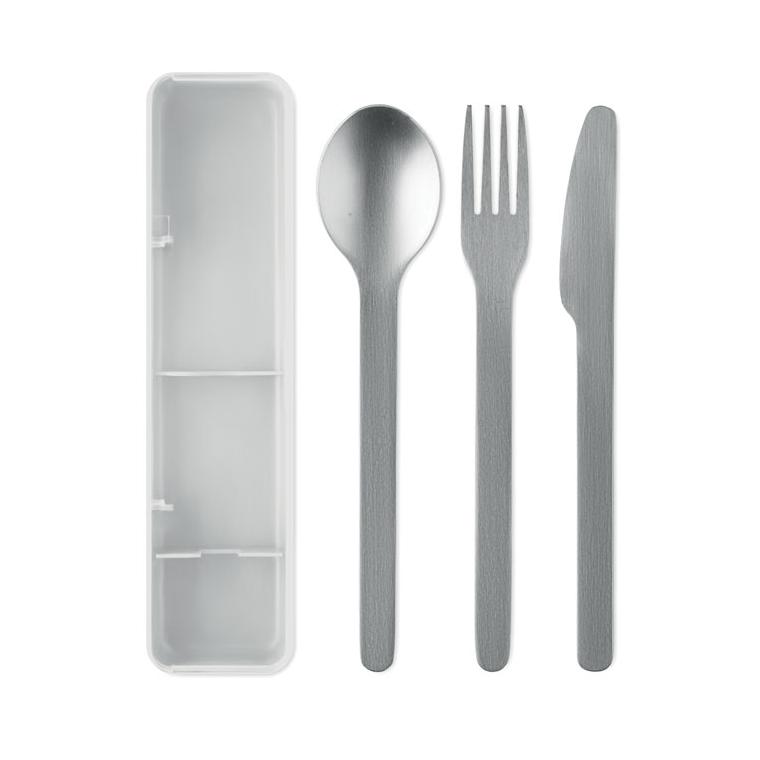 Set tacâmuri din oțel inoxidabil Mesteck Alb