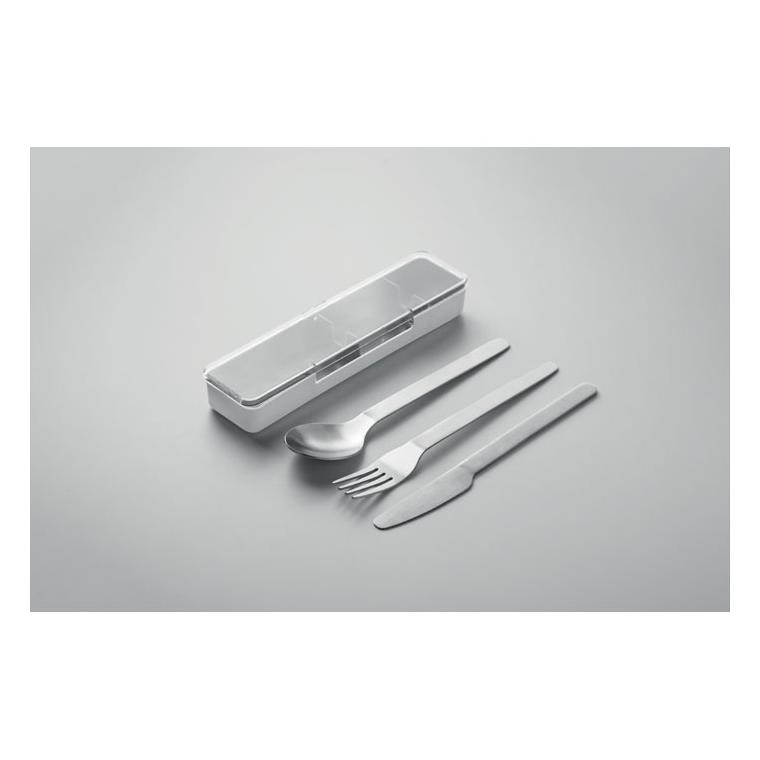 Set tacâmuri din oțel inoxidabil Mesteck Alb