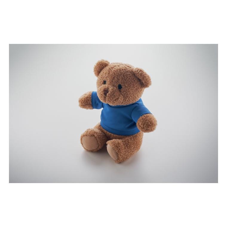 Ursuleț de pluș cu tricou Jackie, 23 cm Albastru