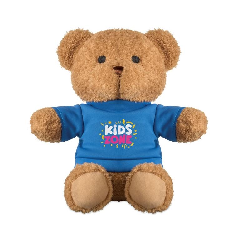Ursuleț de pluș cu tricou Jackie, 23 cm Albastru