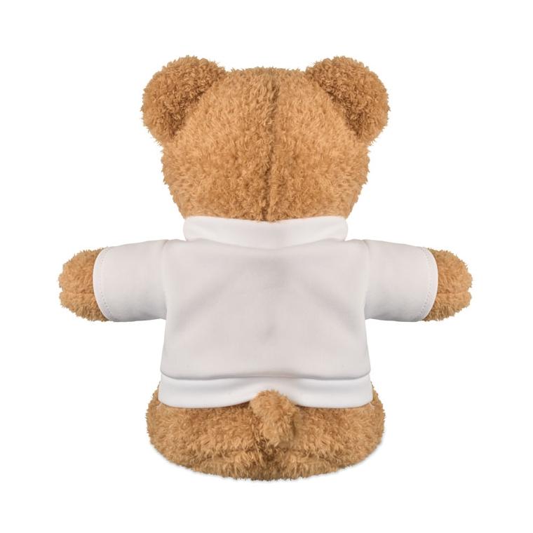 Ursuleț de pluș cu tricou Jackie, 23 cm Alb