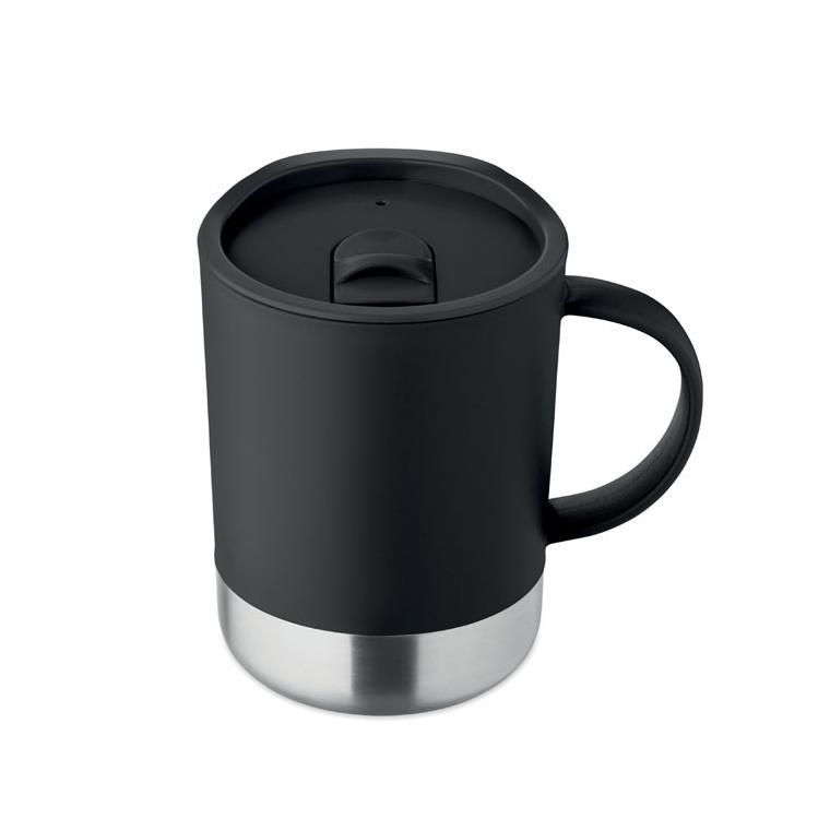 Cană cu perete simplu Beaker, 300 ml Negru