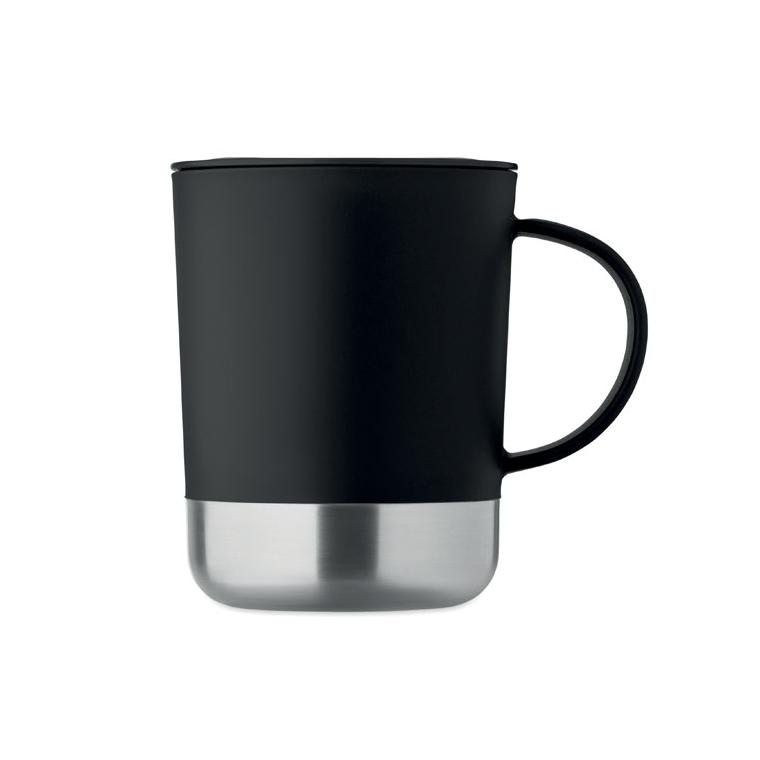Cană cu perete simplu Beaker, 300 ml Negru