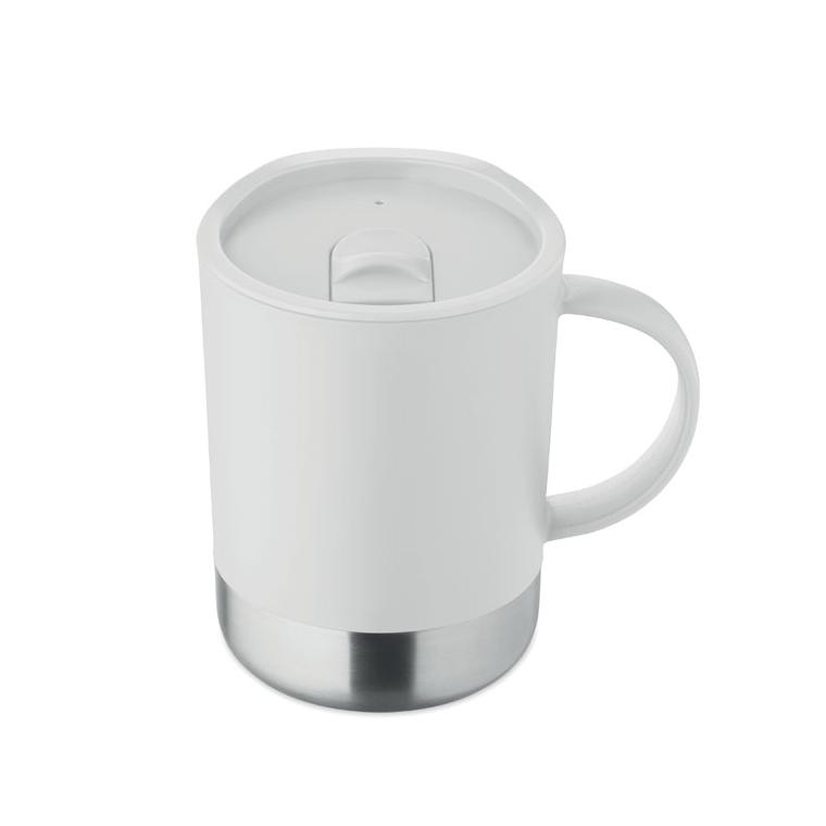 Cană cu perete simplu Beaker, 300 ml Alb