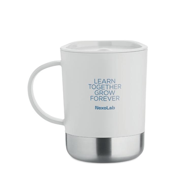 Cană cu perete simplu Beaker, 300 ml Alb