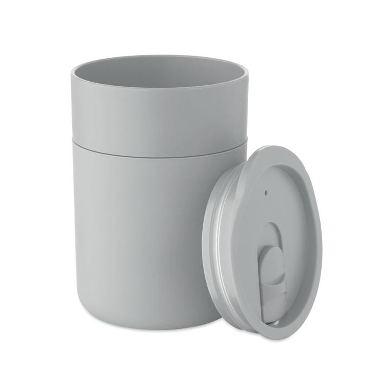 Cană termică din PP Goblet, 330 ml Gri