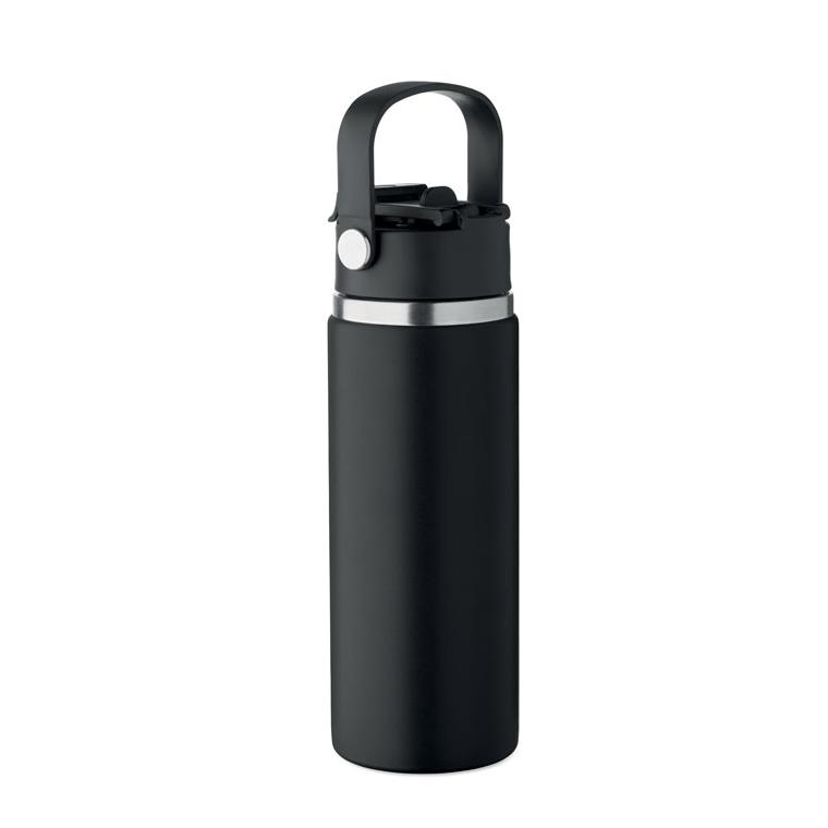 Sticlă cu perete dublu Suma Grip, 500 ml Negru
