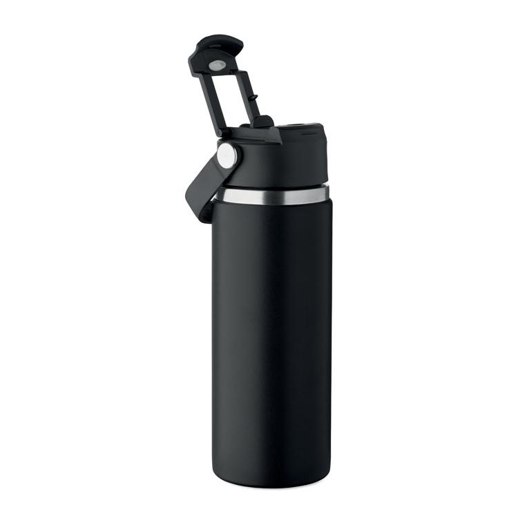 Sticlă cu perete dublu Suma Grip, 500 ml Negru