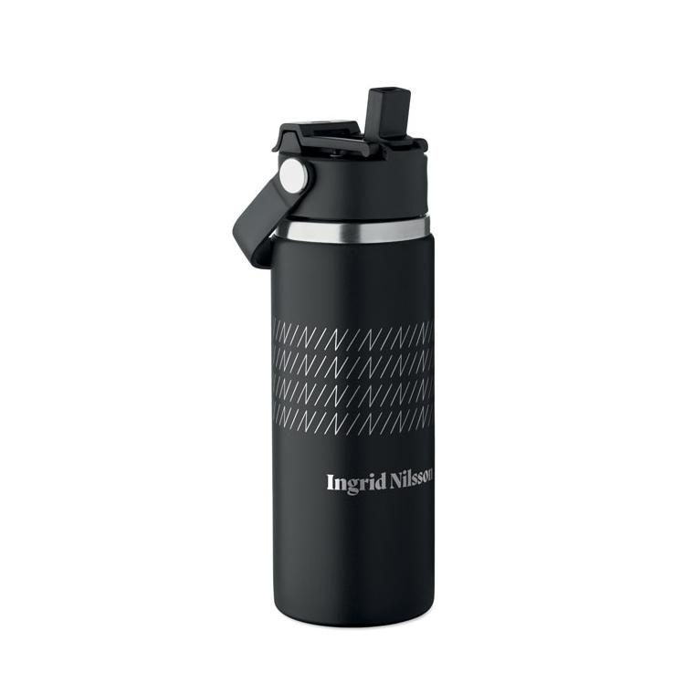 Sticlă cu perete dublu Suma Grip, 500 ml Negru