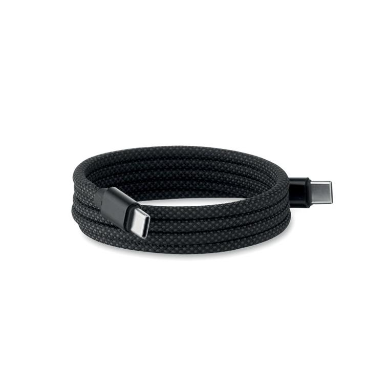 Cablu magnetic împletit din RPET Braid Negru